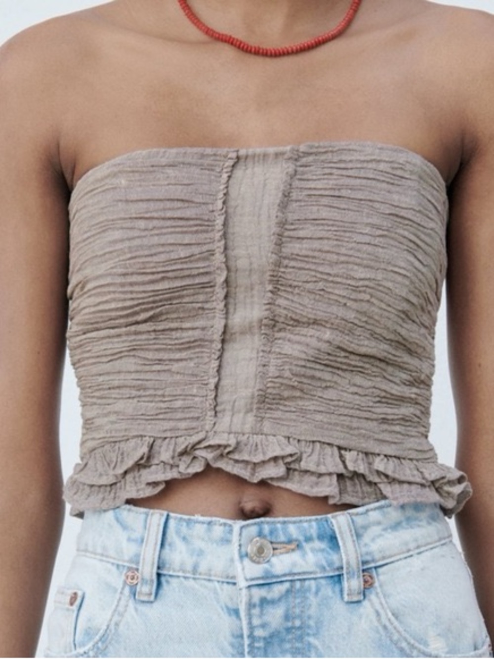 Zara Strapless Ruffled Tube Top